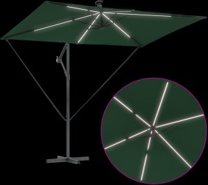 vidaXL Parasol banana na wysięgniku Zielony 294 x 200 x 254 cm 3