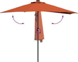 vidaXL Parasolka ogrodowa terakota 294 x 150 x 224 cm tkanina 3