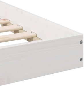vidaXL Ramka łóżka Biały 90 x 200 cm Lite drewno sosnowe 3