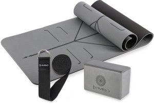 ZESTAW DO JOGI HMS GRAY MATA TPE YM10 + KOSTKA KJ02 + PASEK SJ02 1