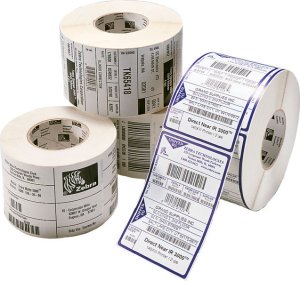 Label, Paper, 57x19mm; Thermal Transfer, Z-Select 2000T, Coated, Permanent Adhesive, 76mm Core, Perforation 2