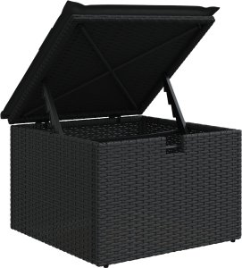 Zestaw 4 Częściowych Sof Ogrodowych z Poduszkami Czarny Poli Rattan 3