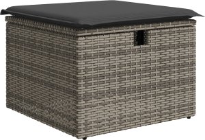 vidaXL 9-Częściowy Zestaw Sof Ogrodowych z Poduszkami Szary Rattan Modularny 4