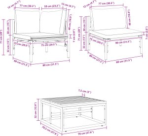 vidaXL Zestaw Sof na Ogród 13 pcs Antracyt Stal 4