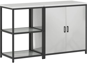vidaXL Zestaw do przechowywania w kuchni z półką 2 pcs Srebrny 2