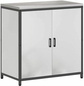 vidaXL Zestaw do przechowywania w kuchni z półką 2 pcs Srebrny 6