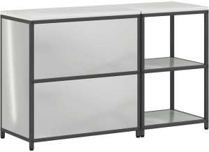 vidaXL Zestaw do przechowywania w kuchni z półką 2 pcs Srebrny 10