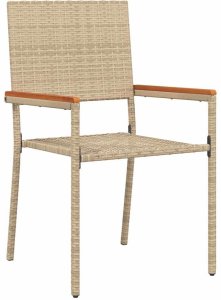 vidaXL Krzesła Ogrodowe 4 pcs Kremowy, brązowy 4