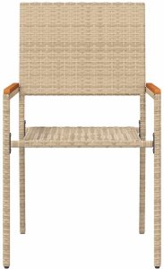 vidaXL Krzesła Ogrodowe 4 pcs Kremowy, brązowy 5