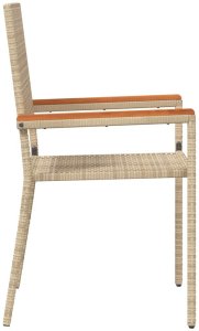 vidaXL Krzesła Ogrodowe 4 pcs Kremowy, brązowy 6