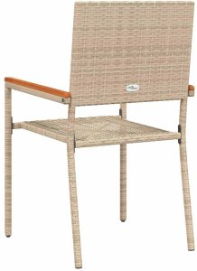 vidaXL Krzesła Ogrodowe 4 pcs Kremowy, brązowy 7