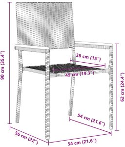 vidaXL Krzesła Ogrodowe 4 pcs Kremowy, brązowy 10