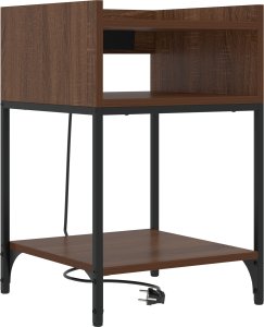 vidaXL Szafki nocne z półką 2 pcs brązowy dąb 40 x 40 x 61 cm (859479) 3