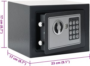 vidaXL Elektroniczny sejf cyfrowy Ciemnoszary 23x17x17 cm Stal 6