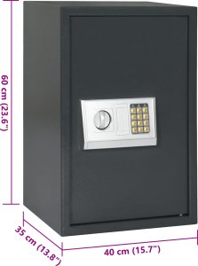 vidaXL Sejf elektroniczny z półką Ciemnoszary 40x35x60 cm Stal 8