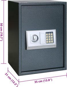 vidaXL Sejf elektroniczny z półką Łupkowoszary 35x31x50 cm Stal 8