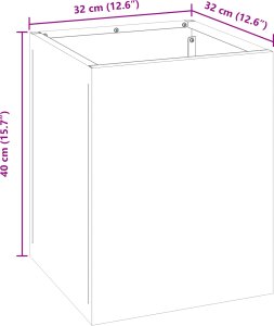 vidaXL Doniczka ogrodowa Srebrny 50 x 32 x 40 cm Stal ocynkowana 2