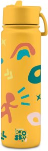 Brosky Pattern Stalowa butelka na wodę w kolorze żółtym 680ml 1