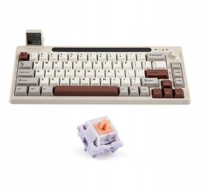 Mechanical keyboard Epomaker RT65 Wisteria Linear Switch grey-white 1