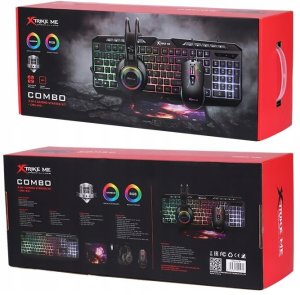 XTRIKE ME 4-in-1 Combo CMX-410 EN Over-Ear Headphones + Keyboard + Mouse + Mouse Pad Black 2