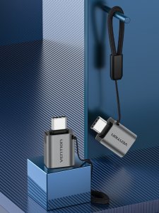 Vention CDQH0 zmieniacz płci / kabli USB C USB A Szary 4