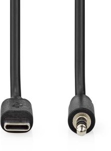 Nedis CCGL65950BK10 kabel audio 1 m USB C 3.5mm Czarny 2