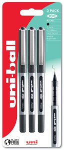 UNIBALL Uni-ball eye 150 3 szt. czarne długopisy grubość kreski 0,2mm micro 2