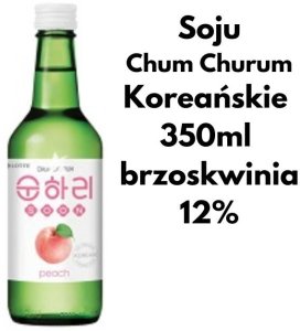 Soju brzoskwiniowe koreański destylowany alkohol można pić 1/2 z piwem 12% 350ml 3
