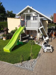 Domek Jerzyk MAX z Platformą Dwie Huśtawki i Ślizg 11