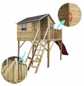 Domek Jerzyk MAX z Platformą Dwie Huśtawki i Ślizg 7