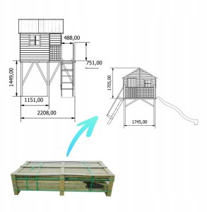 Domek Jerzyk MAX z Platformą Dwie Huśtawki i Ślizg 8