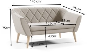 Sofello Sofa Skandynawska 2 osobowa GLORIA styl skand manila 02 3