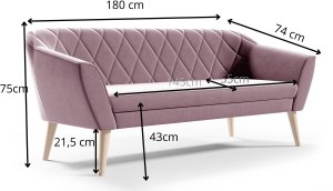 Sofa Skandynawska 3 osobowa GLORIA styl skand riviera 62 4