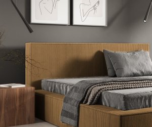 Łóżko FILO 180x200 stelaż drewniany , szerokie boki, Sztruks poso 001 7