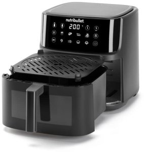 Frytkownica beztłuszczowa Nutribullet Frytkownica na gorące powietrze CRISPLITE VISION(czarny/srebrny, 2.000 Watt, kosz 8 Liter, z oknem) 13