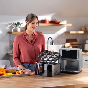 Frytkownica beztłuszczowa Nutribullet Frytkownica na gorące powietrze CRISPLITE VISION(czarny/srebrny, 2.000 Watt, kosz 8 Liter, z oknem) 21