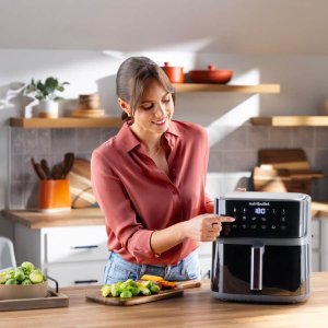 Frytkownica beztłuszczowa Nutribullet Frytkownica na gorące powietrze CRISPLITE VISION(czarny/srebrny, 2.000 Watt, kosz 8 Liter, z oknem) 9