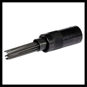 Druckluft-Meißelhammer TC-PC 45 Set(rot/schwarz, mit 4-teiligem Meißel-Set, Nadel-Entroster, Koffer) 6