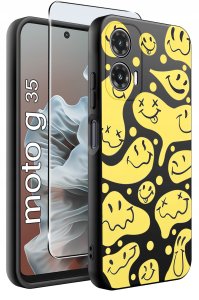 Etui do Motorola Moto G35 5G WZORY |SILIKONOWE MATT CASE + SZKŁO 9H 2