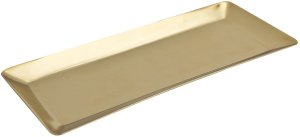 Taca metalowa ozdobna 38x16x2 cm złota 2