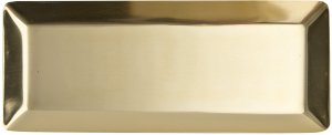 Taca metalowa ozdobna 38x16x2 cm złota 3