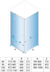 Kabina Prysznicowa Rea Atlas 120x80 Złota Szczotkowana 4