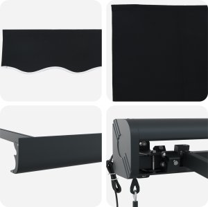 vidaXL Zwijana Markiza Automatyczna Czarna 400x300 cm 6