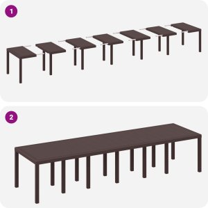 vidaXL 13-częściowy zestaw jadalny do ogrodu z poduszkami w kolorze brązowym z polirattanu 2