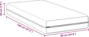 vidaXL Materace Biały 60 x 120 cm 100% materiał poliestrowy 5