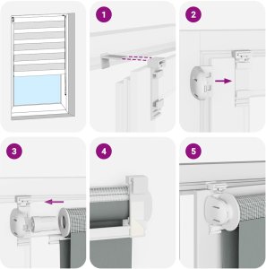 Roleta zebra, czarna, szerokość tkaniny 135,9 cm, poliester Lumarko! Lumarko! 6