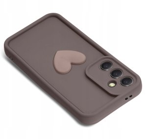 Etui do Samsung A56 5G silikonowe MATOWE serce + Szkło ochronne 9H 3