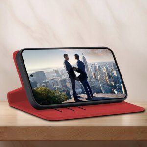 ETUI Z KLAPKĄ do Samsung A56 5G Zamykane Magnetyczne Skórzane Czarne Szkło 6