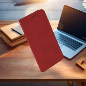 ETUI Z KLAPKĄ do Samsung A56 5G Zamykane Magnetyczne Skórzane Czarne Szkło 7