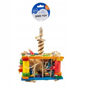 Duvo+ DUVO+ ZABAWKA DLA PTAKÓW DREWNIANA SKRZYNKA Z KOKOSEM I SIZALEM 2